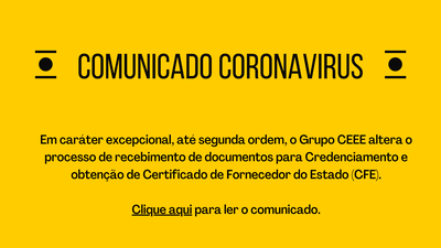 Comunicado Coronavirus Fornecedores